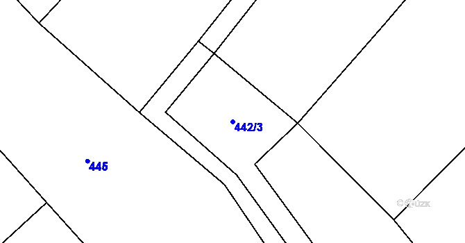 Parcela st. 442/3 v KÚ Číhovice, Katastrální mapa