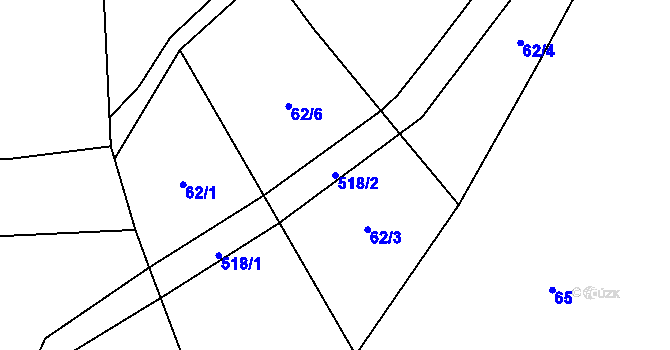 Parcela st. 518/2 v KÚ Číhovice, Katastrální mapa