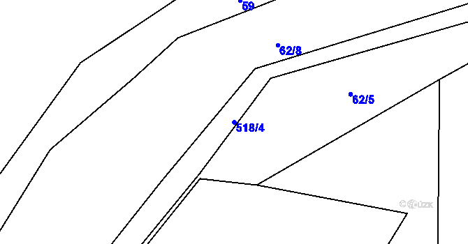 Parcela st. 518/4 v KÚ Číhovice, Katastrální mapa