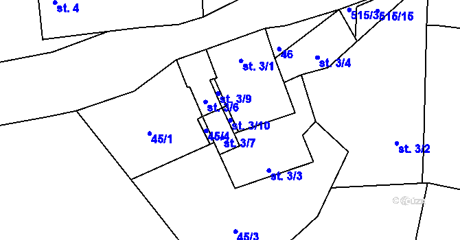 Parcela st. 3/10 v KÚ Číhovice, Katastrální mapa