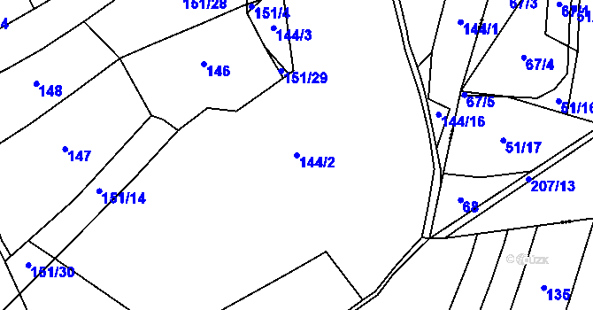 Parcela st. 144/2 v KÚ Číhovice, Katastrální mapa