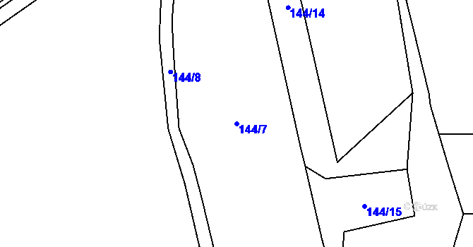Parcela st. 144/7 v KÚ Číhovice, Katastrální mapa