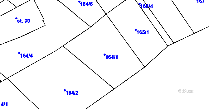 Parcela st. 164/1 v KÚ Číhovice, Katastrální mapa