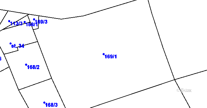 Parcela st. 169/1 v KÚ Číhovice, Katastrální mapa