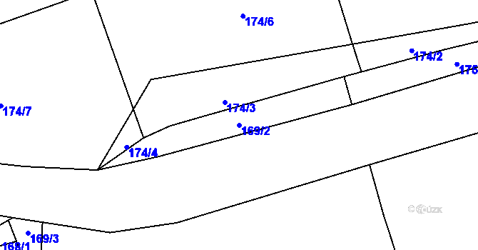 Parcela st. 169/2 v KÚ Číhovice, Katastrální mapa