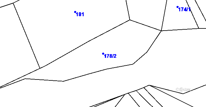 Parcela st. 178/2 v KÚ Číhovice, Katastrální mapa