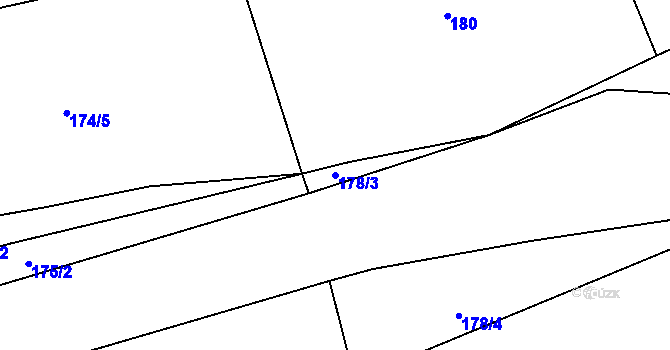 Parcela st. 178/3 v KÚ Číhovice, Katastrální mapa
