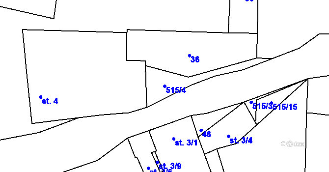 Parcela st. 515/4 v KÚ Číhovice, Katastrální mapa