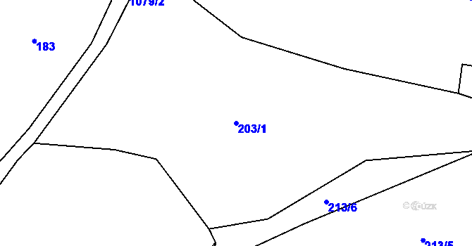Parcela st. 203/1 v KÚ Čichalov, Katastrální mapa