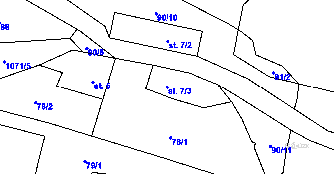 Parcela st. 7/3 v KÚ Čichalov, Katastrální mapa