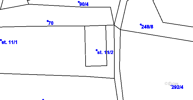 Parcela st. 11/2 v KÚ Čichalov, Katastrální mapa