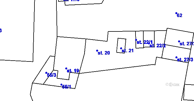 Parcela st. 20 v KÚ Čichalov, Katastrální mapa