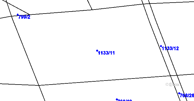 Parcela st. 1133/11 v KÚ Čichalov, Katastrální mapa