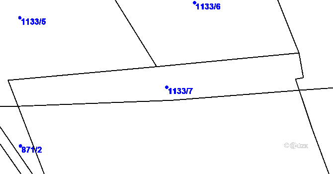 Parcela st. 1133/7 v KÚ Čichalov, Katastrální mapa