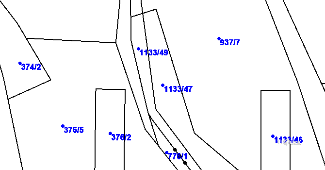 Parcela st. 1133/47 v KÚ Čichalov, Katastrální mapa