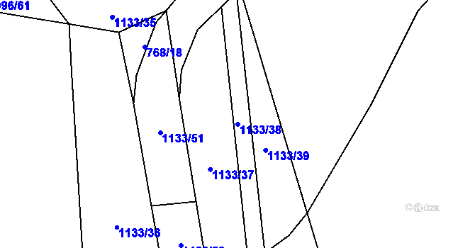 Parcela st. 1133/38 v KÚ Čichalov, Katastrální mapa