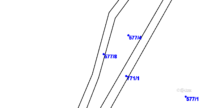 Parcela st. 577/8 v KÚ Štoutov, Katastrální mapa