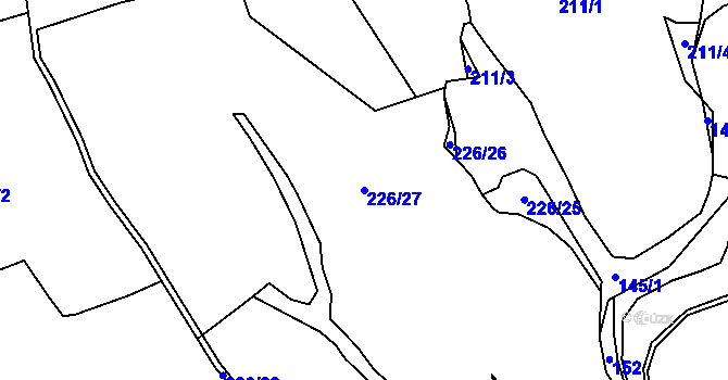 Parcela st. 226/27 v KÚ Štoutov, Katastrální mapa