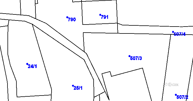 Parcela st. 33/3 v KÚ Štoutov, Katastrální mapa