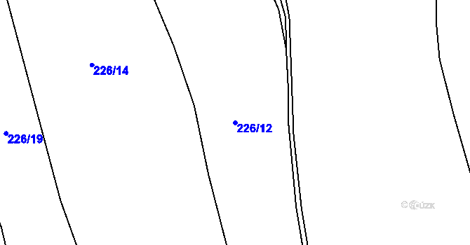 Parcela st. 226/12 v KÚ Štoutov, Katastrální mapa