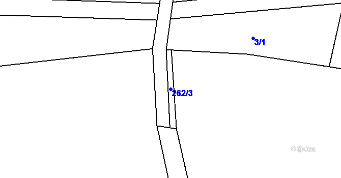 Parcela st. 262/3 v KÚ Štoutov, Katastrální mapa