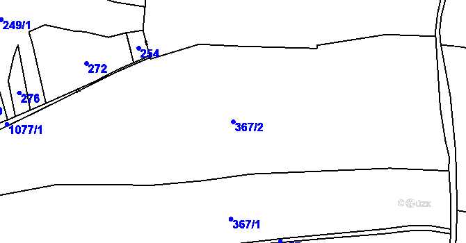 Parcela st. 367/2 v KÚ Štoutov, Katastrální mapa