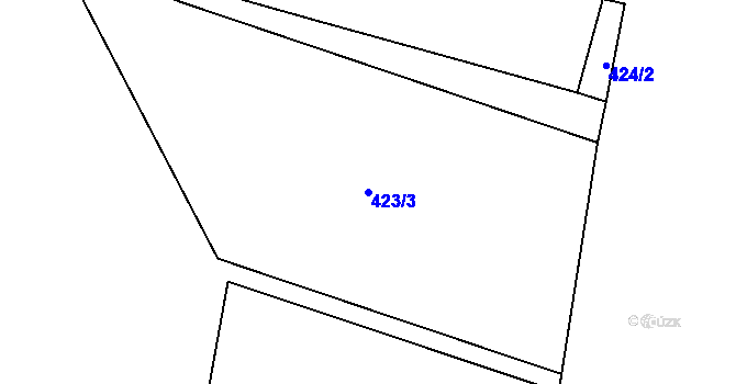 Parcela st. 423/3 v KÚ Štoutov, Katastrální mapa