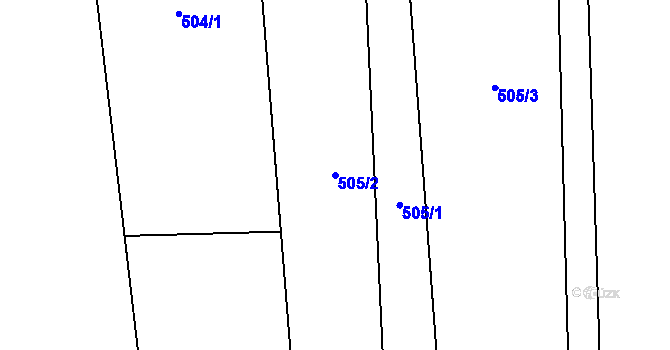 Parcela st. 505/2 v KÚ Štoutov, Katastrální mapa