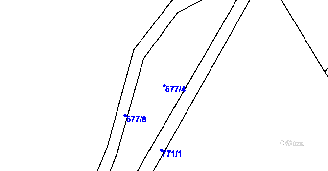 Parcela st. 577/4 v KÚ Štoutov, Katastrální mapa