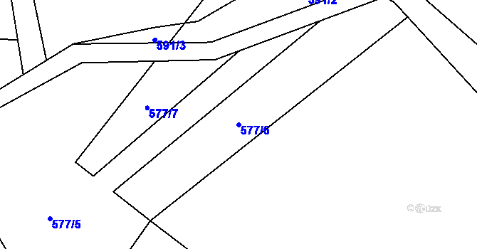 Parcela st. 577/6 v KÚ Štoutov, Katastrální mapa
