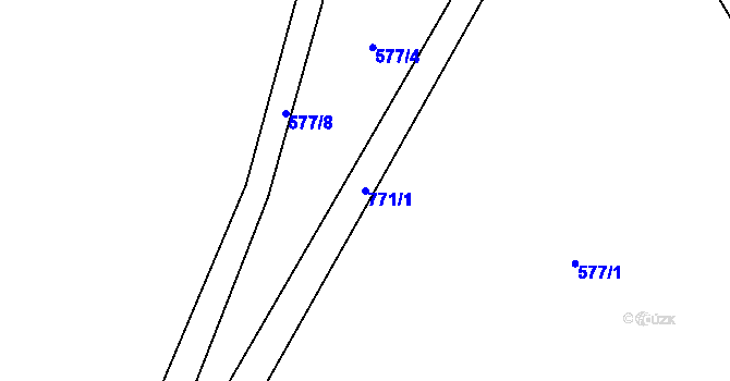Parcela st. 771/1 v KÚ Štoutov, Katastrální mapa