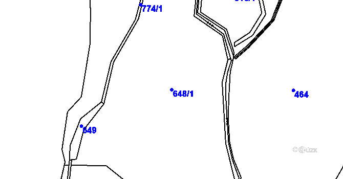 Parcela st. 648/1 v KÚ Štoutov, Katastrální mapa
