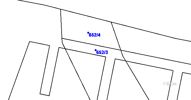 Parcela st. 652/3 v KÚ Štoutov, Katastrální mapa