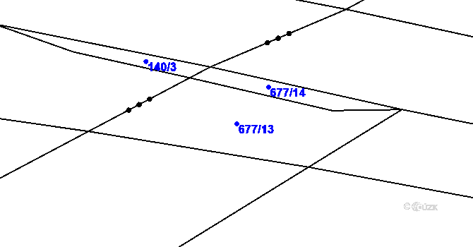 Parcela st. 677/13 v KÚ Štoutov, Katastrální mapa
