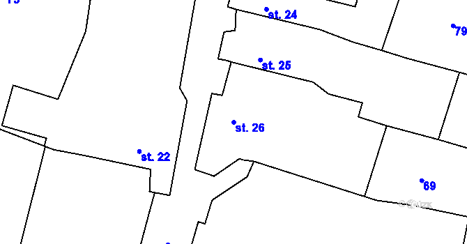 Parcela st. 26 v KÚ Brtnický Číchov, Katastrální mapa