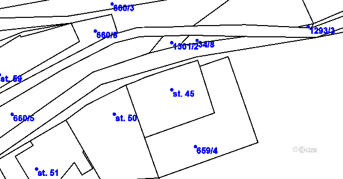 Parcela st. 45 v KÚ Brtnický Číchov, Katastrální mapa