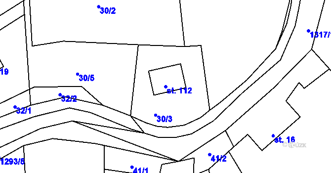 Parcela st. 112 v KÚ Brtnický Číchov, Katastrální mapa