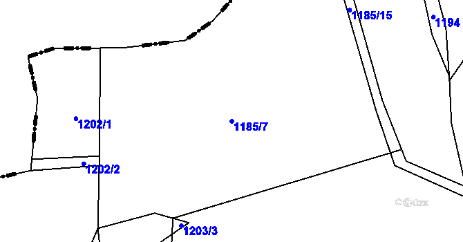 Parcela st. 1185/7 v KÚ Brtnický Číchov, Katastrální mapa