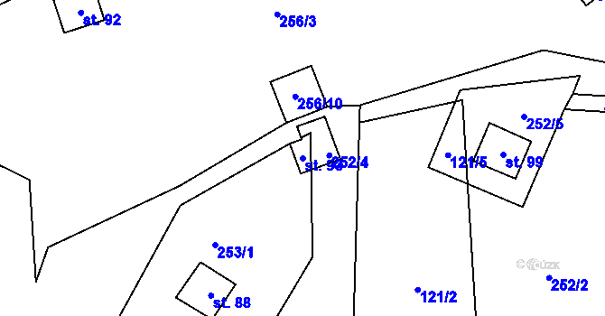 Parcela st. 93 v KÚ Třebíčský Číchov, Katastrální mapa
