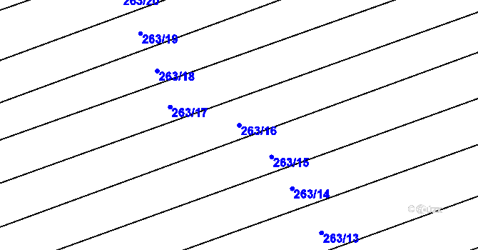 Parcela st. 263/16 v KÚ Třebíčský Číchov, Katastrální mapa