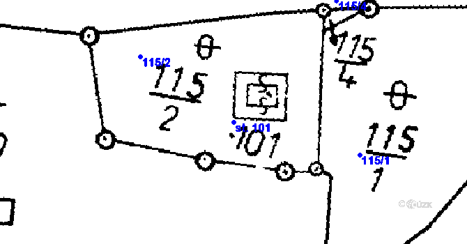 Parcela st. 101 v KÚ Čichtice, Katastrální mapa