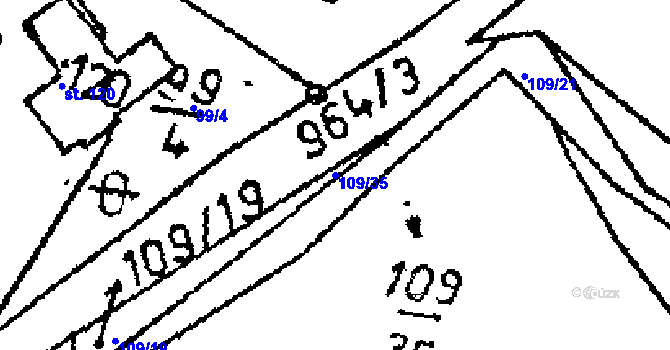 Parcela st. 109/35 v KÚ Čichtice, Katastrální mapa