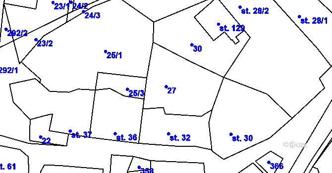 Parcela st. 27 v KÚ Čikov, Katastrální mapa