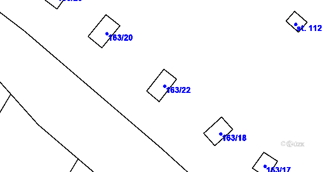 Parcela st. 163/22 v KÚ Čikov, Katastrální mapa