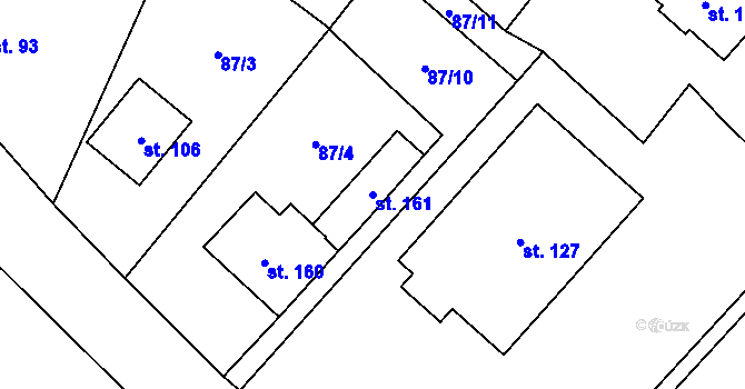 Parcela st. 161 v KÚ Čikov, Katastrální mapa