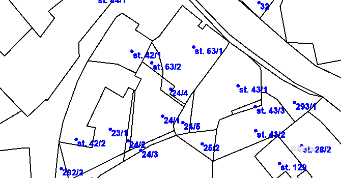 Parcela st. 24/4 v KÚ Čikov, Katastrální mapa