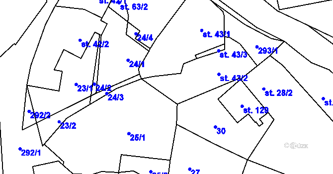 Parcela st. 25/2 v KÚ Čikov, Katastrální mapa