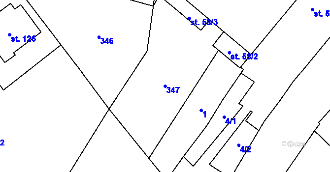 Parcela st. 347 v KÚ Čikov, Katastrální mapa