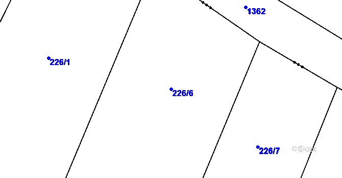 Parcela st. 226/6 v KÚ Čilec, Katastrální mapa