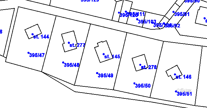 Parcela st. 145 v KÚ Čím, Katastrální mapa